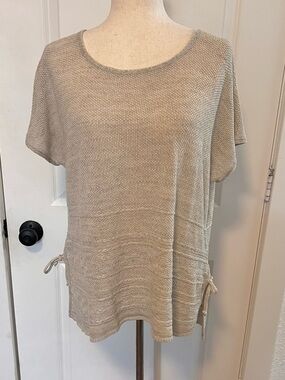 CJ Banks Knit Short‎ Sleeve Sweater Boho Swim Coverup Beachy